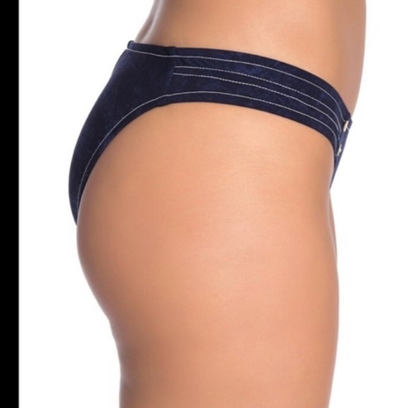 Robin Piccone Valeria Tab Side Bikini Bottom Blue New With Tags Size Small - Picture 3 of 10